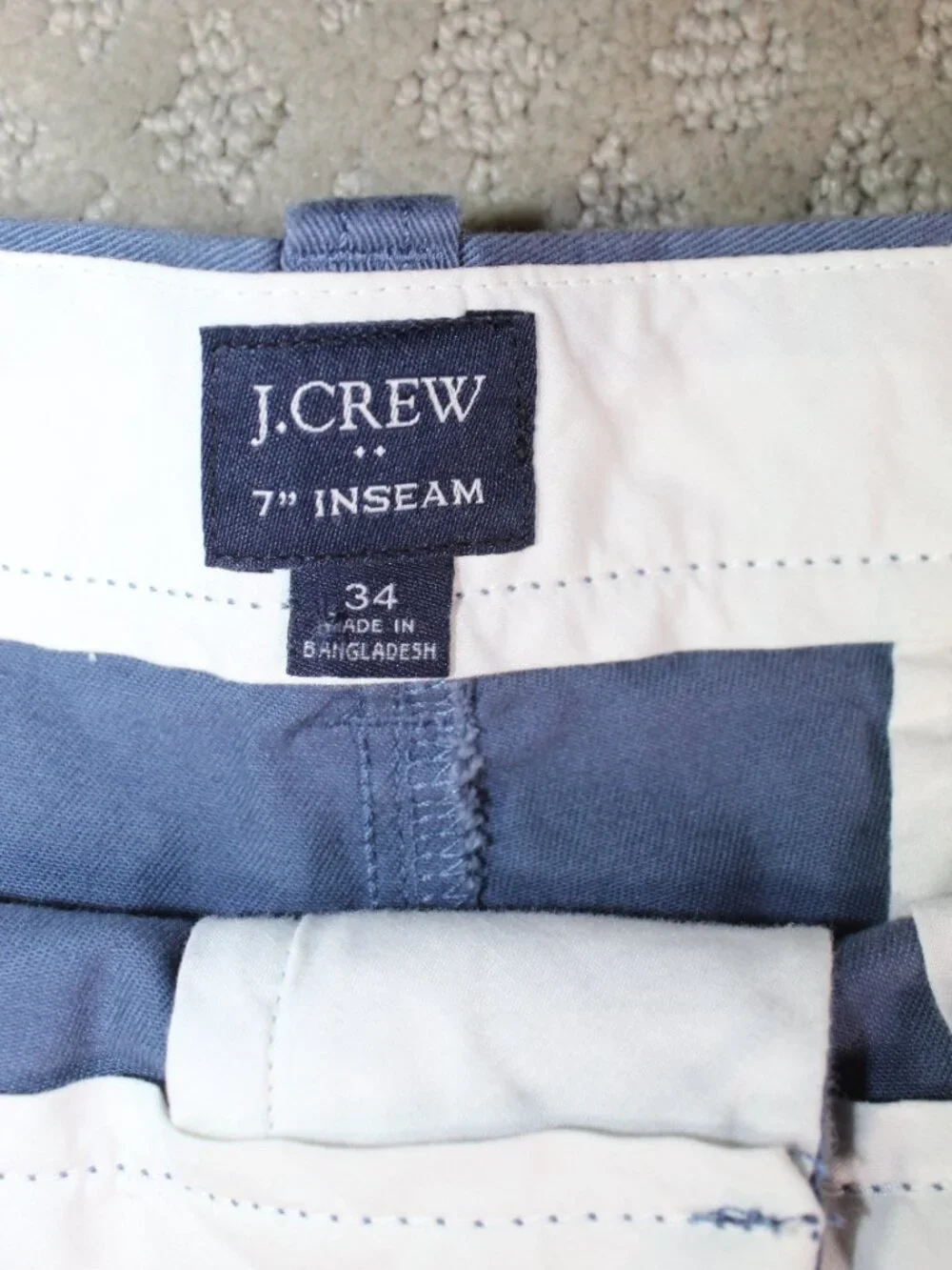 J Crew Shorts Mens 34 Blue Cotton Stretch 7” Inseam Chino Golf Preppy